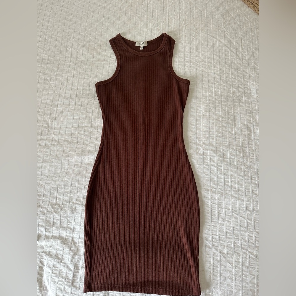Brown bodycone dress size Small